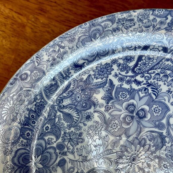 Blue Floral Plate Godinger Antique Reflections 7.5 Inches - Picture 6 of 8